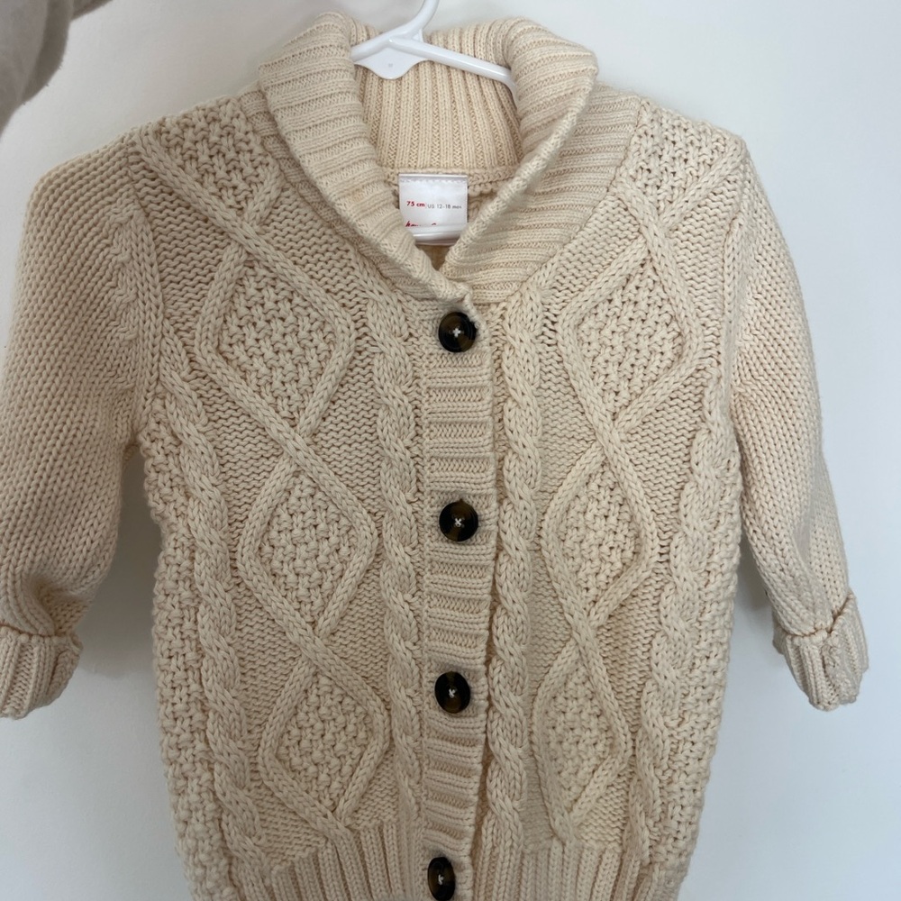 Hanna Andersson Cream Cable Knit Sweater NWT